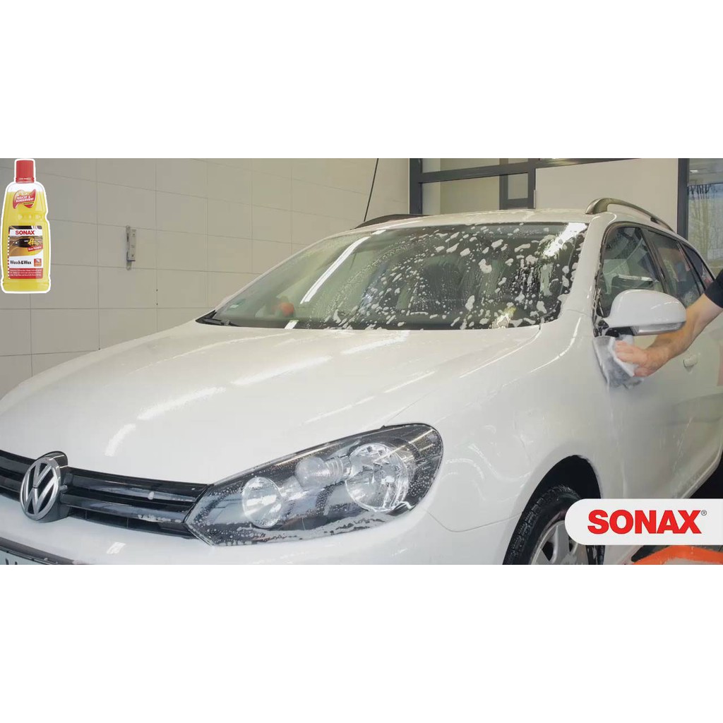 Nước rửa xe bóng sơn cao cấp Sonax Wash and Wax 1000ml (vàng)