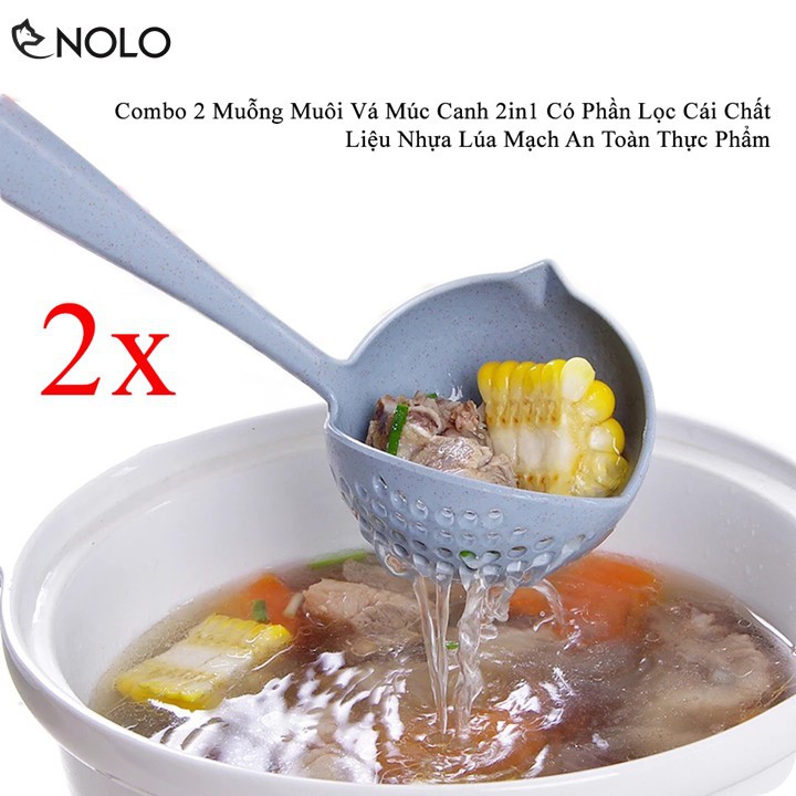 Muôi/Muỗng Múc Canh/ ăn lẩu bằng lúa mạch 2 trong 1 tiện dụng