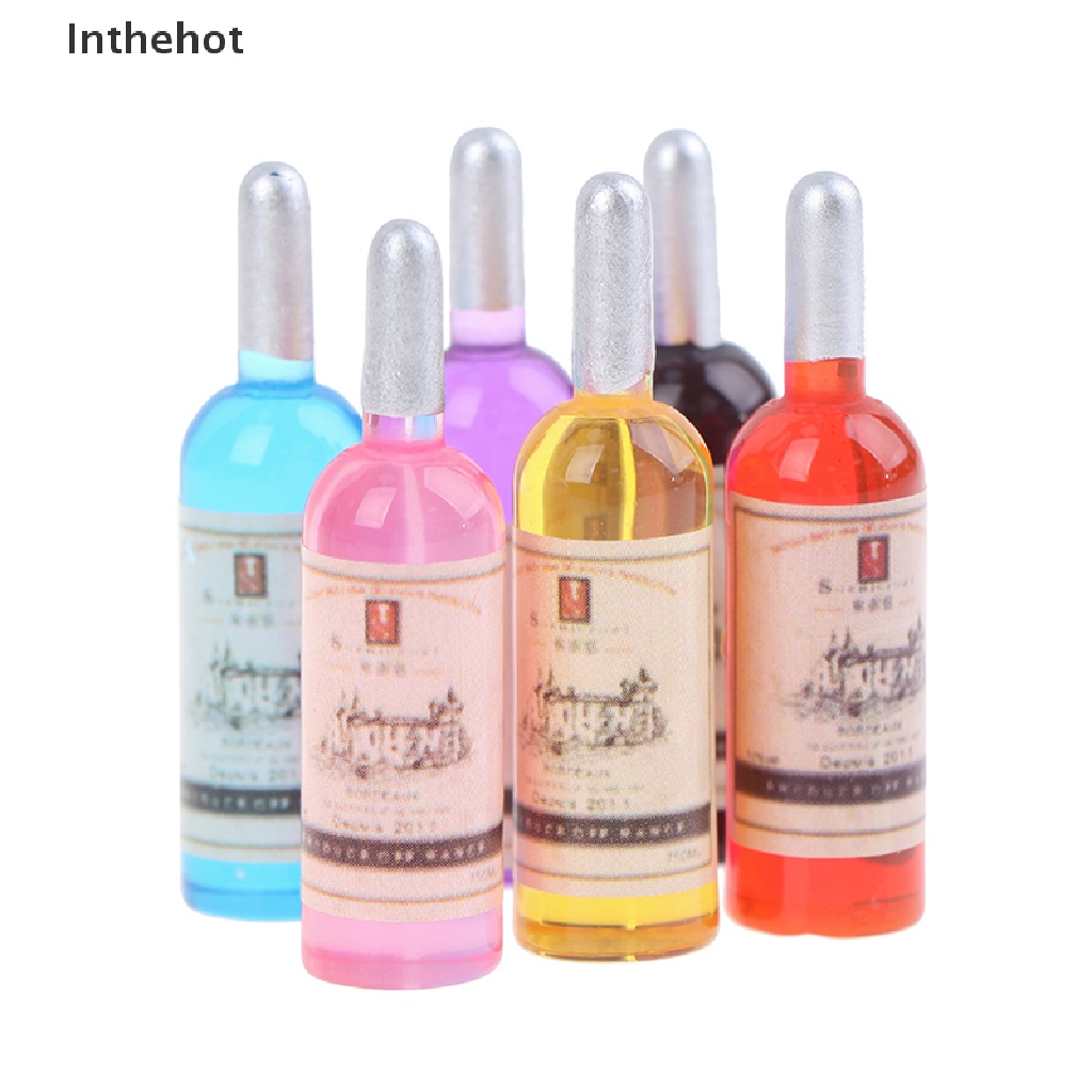 Set 10 mô hình chai rượu mini tỉ lệ 1:6 1:12 trang trí nhà búp bê