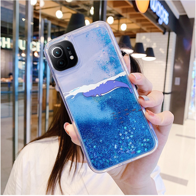 Ốp điện thoại silicon mềm phối kim tuyến nước cho Xiaomi Mi 11T 10T Pro Mi11 Lite Poco X3 NFC GT M3 Pro F3