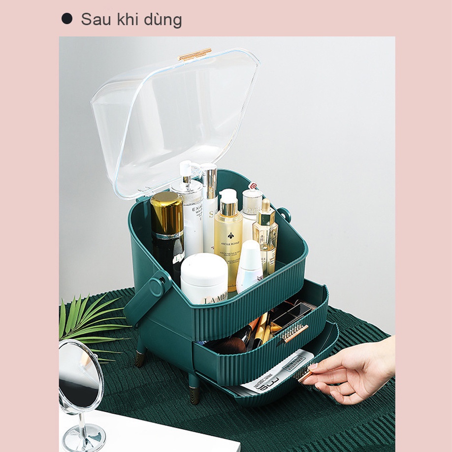 Hộp đựng mỹ phẩm 3 ngăn SAGOKER, mã HMP009