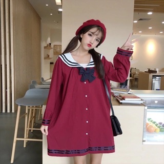 Đầm thủy thủ suông cài nút