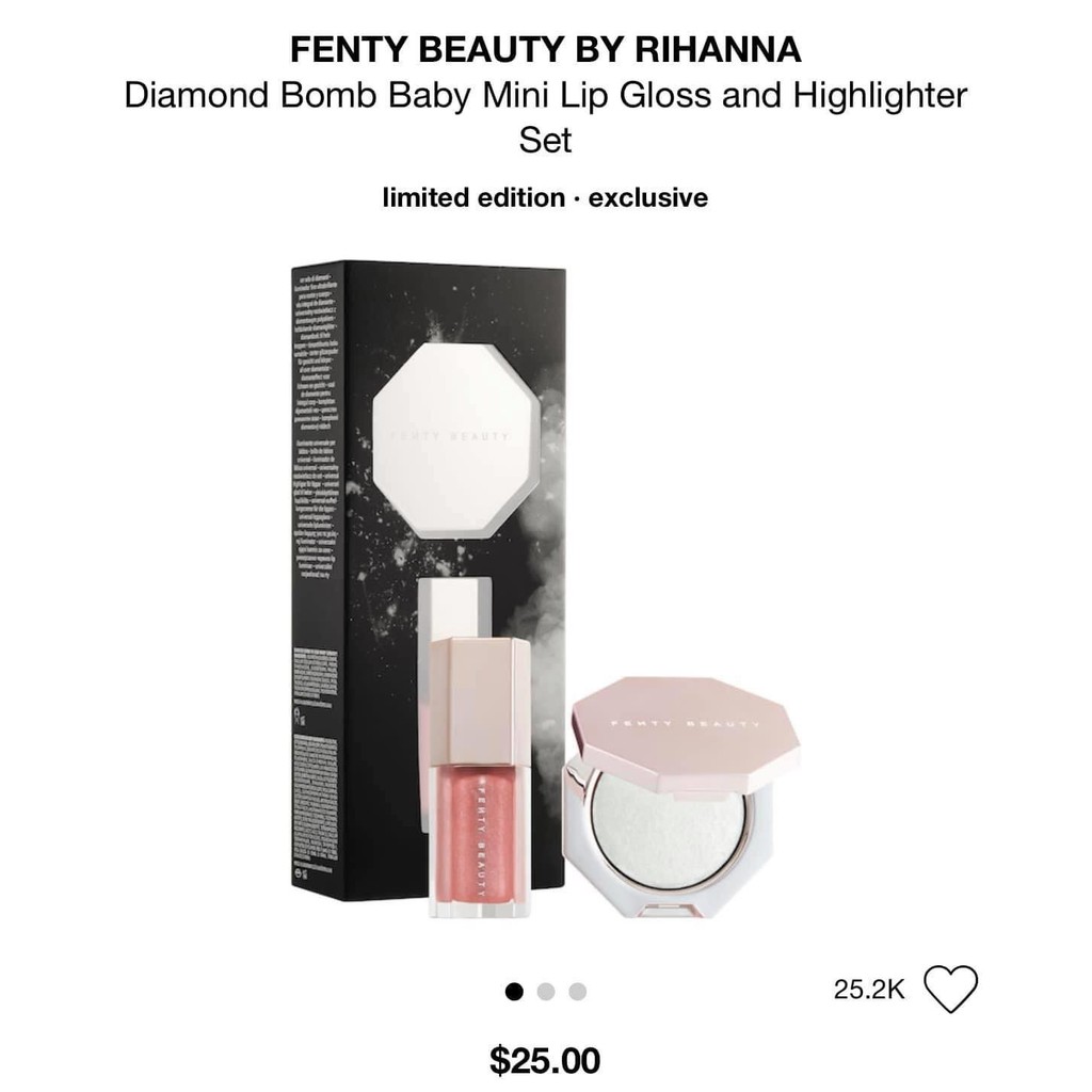 CÓ BILL - Set son và highlight Fenty beauty by Rihanna - Diamond bomb baby mini lip gloss and highlighter set