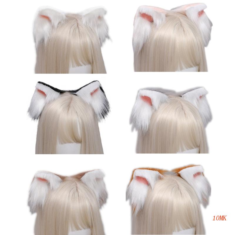Kẹp Tóc Tai Mèo Phối Lông Nhân Tạo 10MK Phong Cách Lolita Nhật Bản