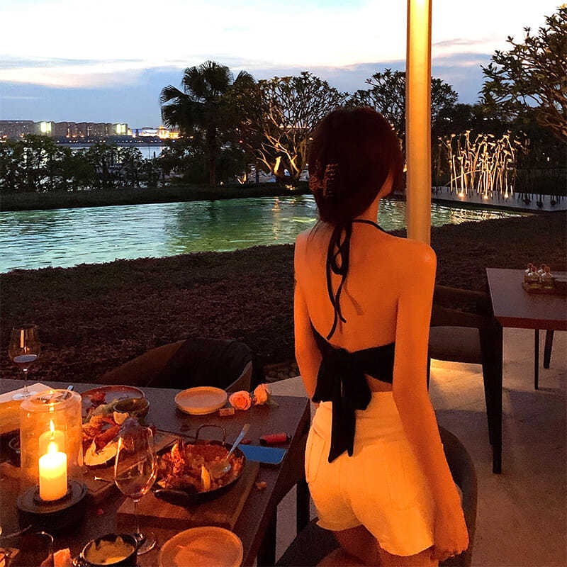 Áo tanktop COZOKC không tay hở lưng gợi cảm thời trang