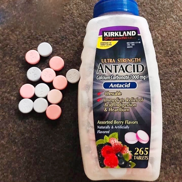 Kẹo Đau Dạ Dày Kirkland Mỹ Signature Ultra Strength Antacid Calcium 1000mg 265 viên Kẹo Chống Đầy Hơi Đau Bao Tử