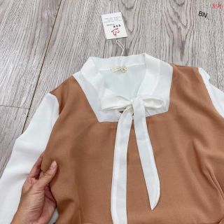 Váy yếm cổ nơ