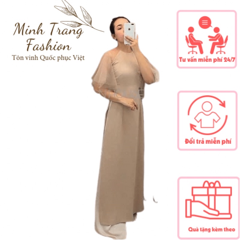 ÁO DÀI TAY CÁNH TIÊN CHẤT LIỆU LỤA TÂY THI CAO CẤP