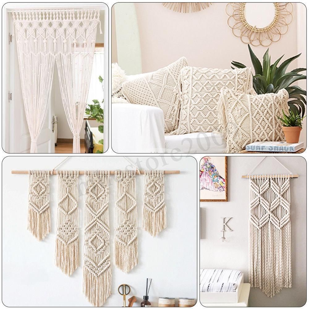 Cuộn Dây Cotton 100% Màu Be Dùng Làm Đồ Thủ Công Diy Mới