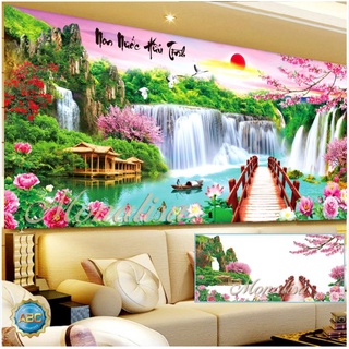 tranh đính. đá phong cảnh tuyệt đẹp kt 160*75cm