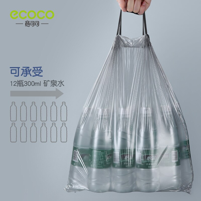 Túi đựng rác gia đình ECOCO bằng nhựa kiểu dây rút miệng phẳng cỡ lớn tiện dụng cho nhà bếp