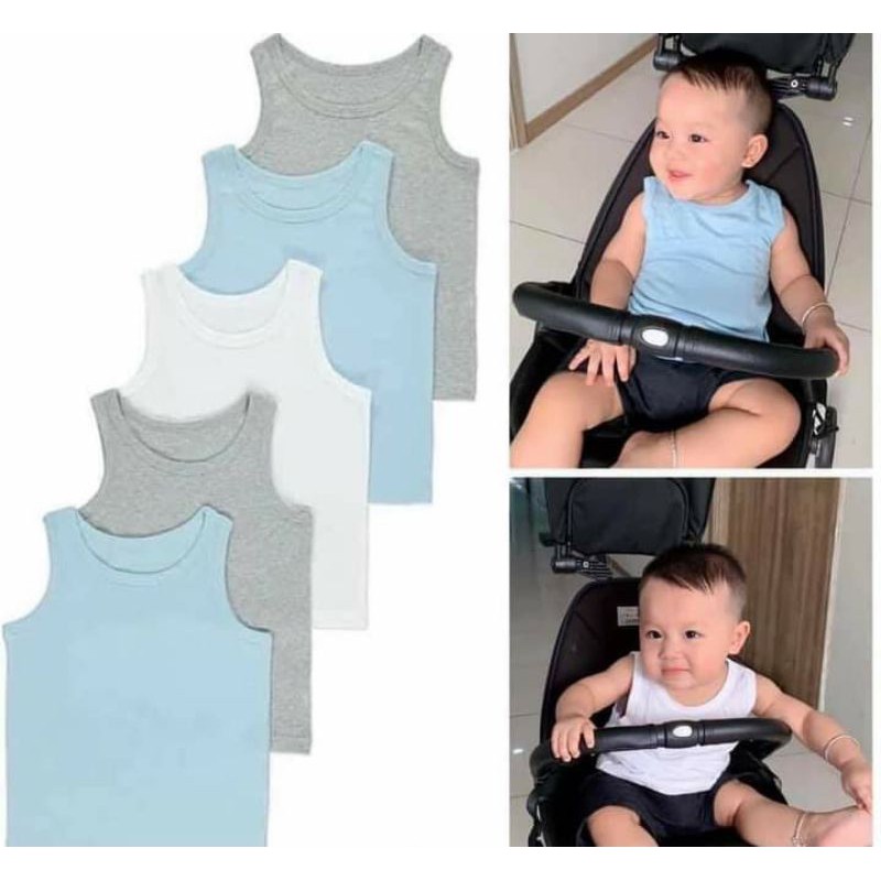 Set 5 áo ba lỗ chất cotton cho bé trai Geo.rge UK A.uth size 1.5-2y đến 8-9y