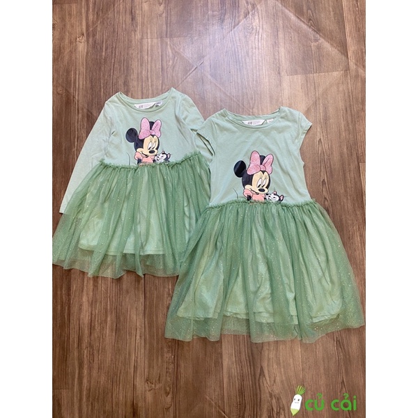Váy Hờ mờ minie xanh lá phối voan VAY08