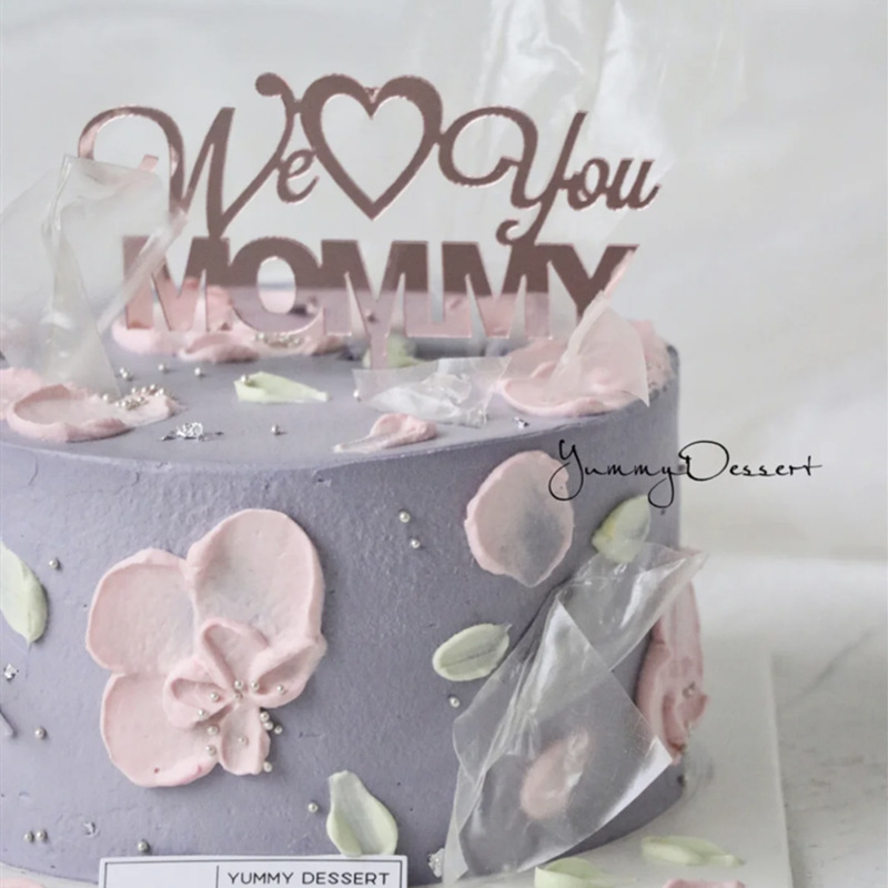 Que cắm trang trí bánh chữ Happy Mother 's Day/ Mum/ Queen độc đáo sáng tạo