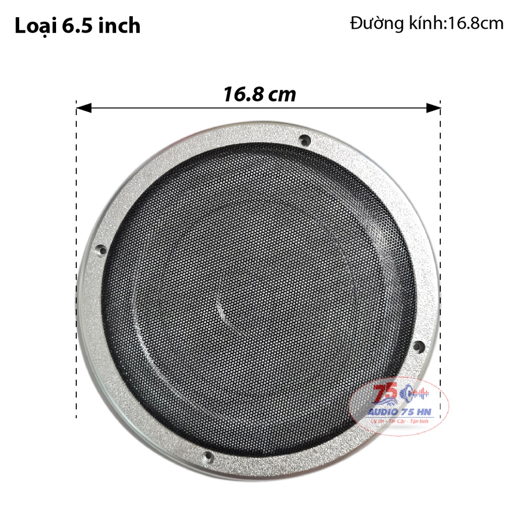 Màng lưới bảo vệ loa loại 6.5inch và 8inch - Mặt nạ bảo vệ loa màu bạc cao cấp,  lưới tản nhiệt loa ô tô