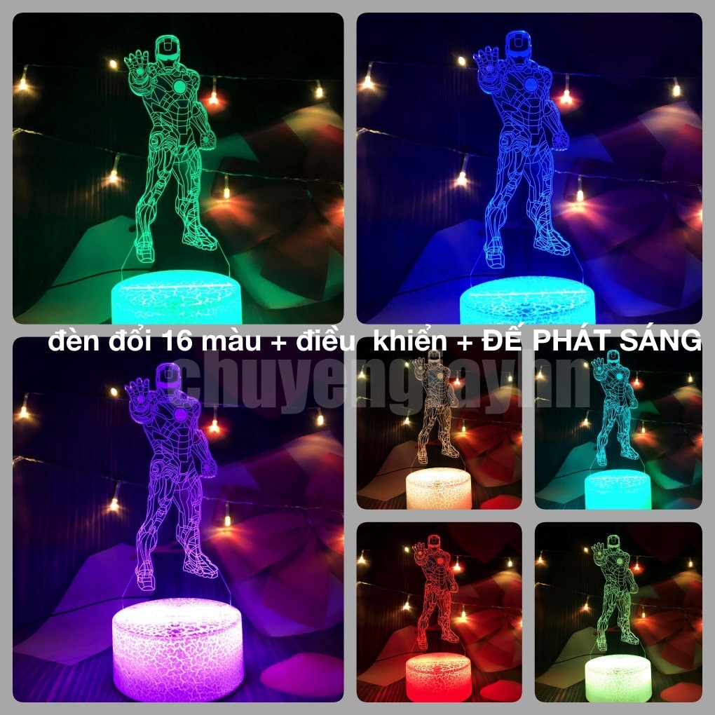 Đèn ngủ 3d IRON MAN, đèn trang trí, quà tặng sinh nhật, quà tặng tình yêu