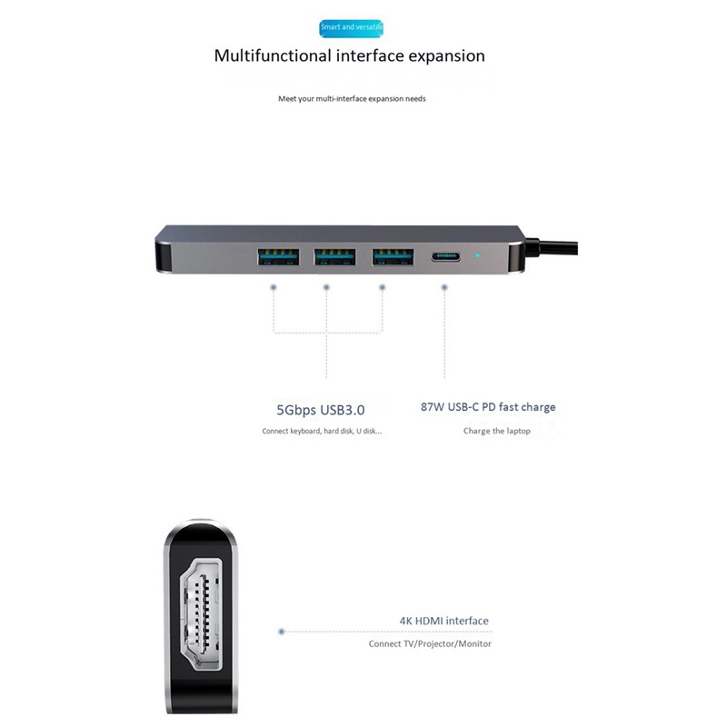 HUAWEI Hub Chia 3 Cổng Usb 3.1 Loại C Pd 87w Cho Macbook Pro