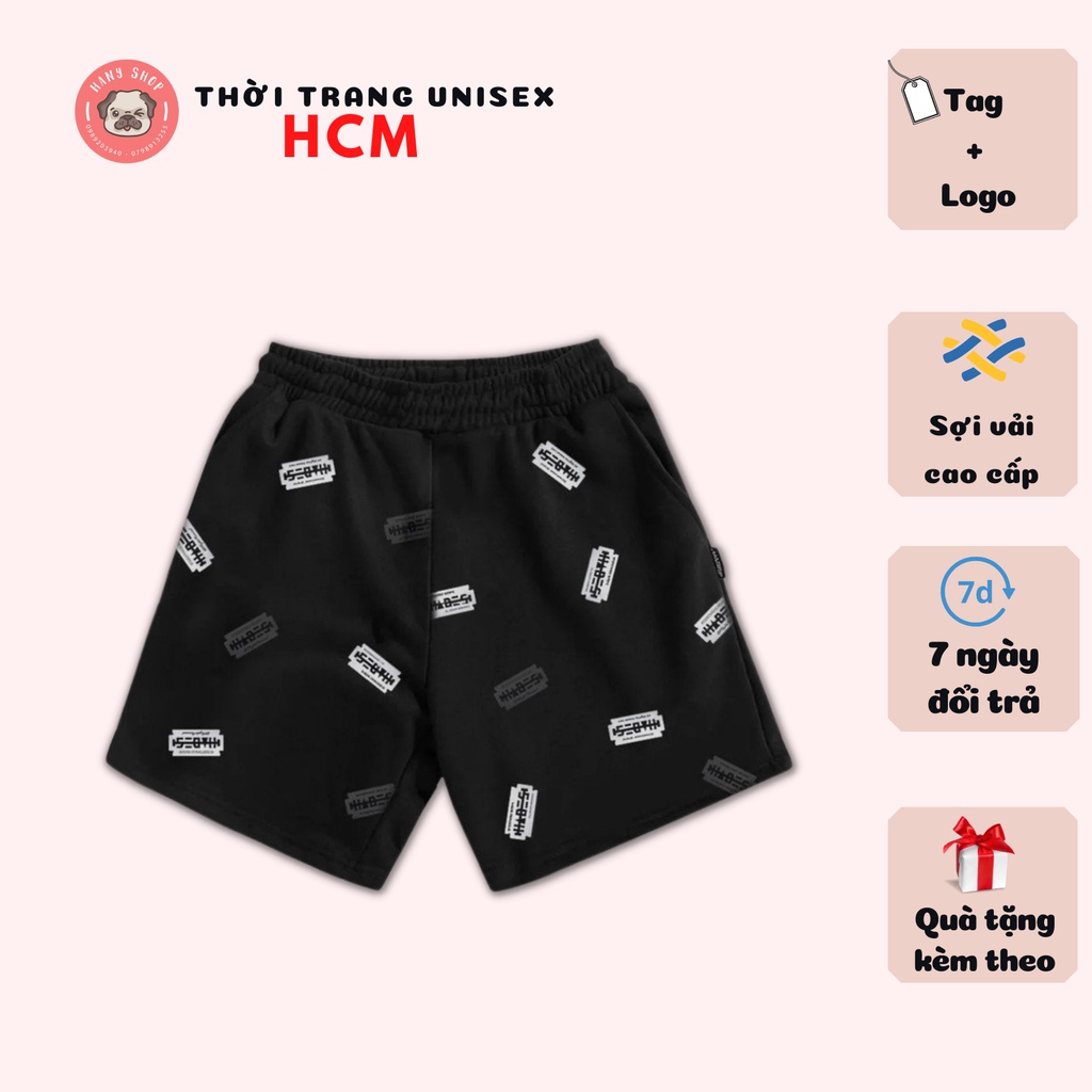 Quần Short thun Hades Lưỡi Lam unisex nam nữ co dãn 4 chiều Thời trang Unisex HCM QU01