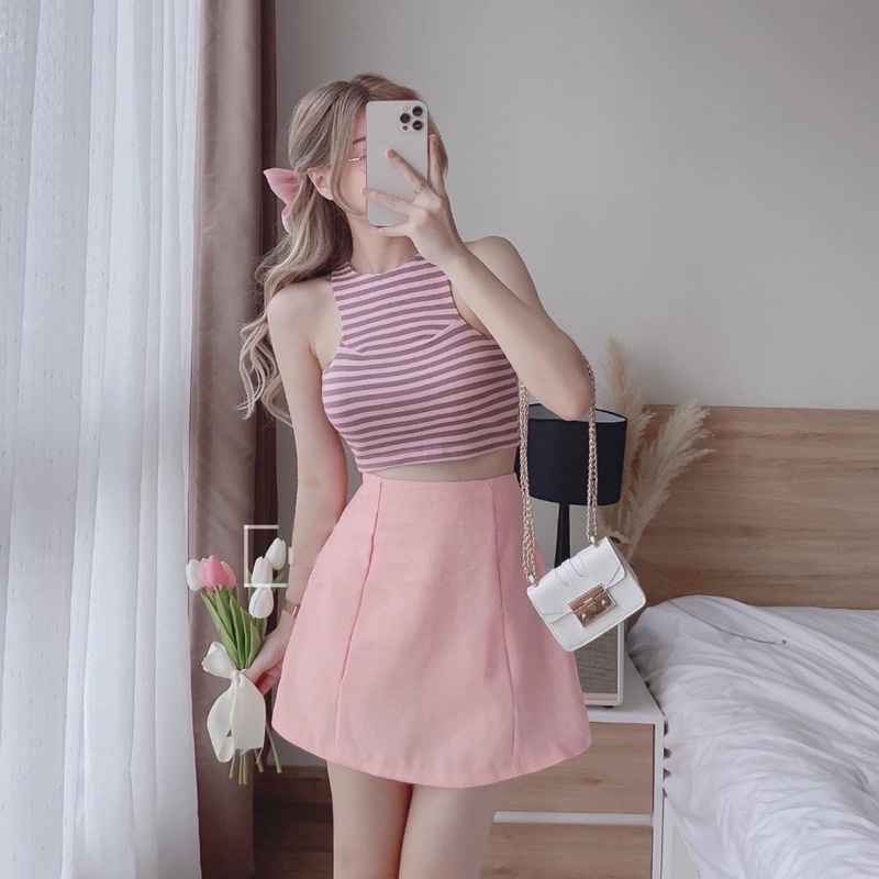 Chân Váy Nữ Basic Cạp Liền Lưng cao m916