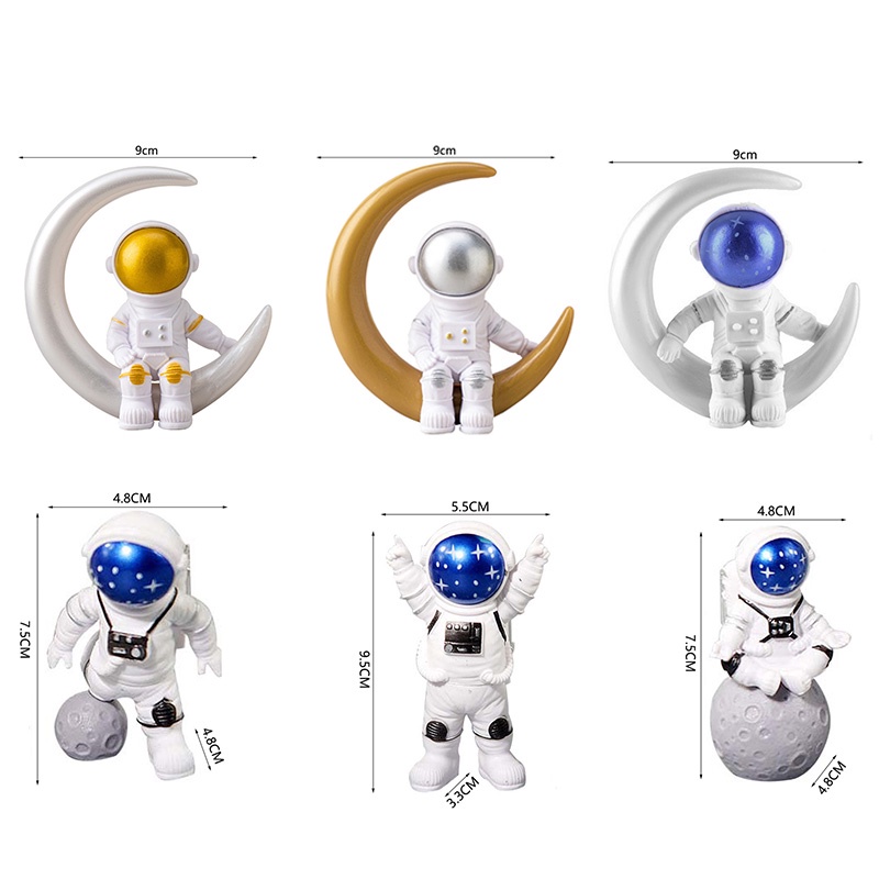 1pc Nhựa Phi hành gia Hình tượng Tượng nhỏ Người vũ trụ Điêu khắc Đồ chơi giáo dục Trang trí nội thất Máy tính để bàn Trang trí nhà Phi hành gia Mô hình Quà tặng cho Trẻ em