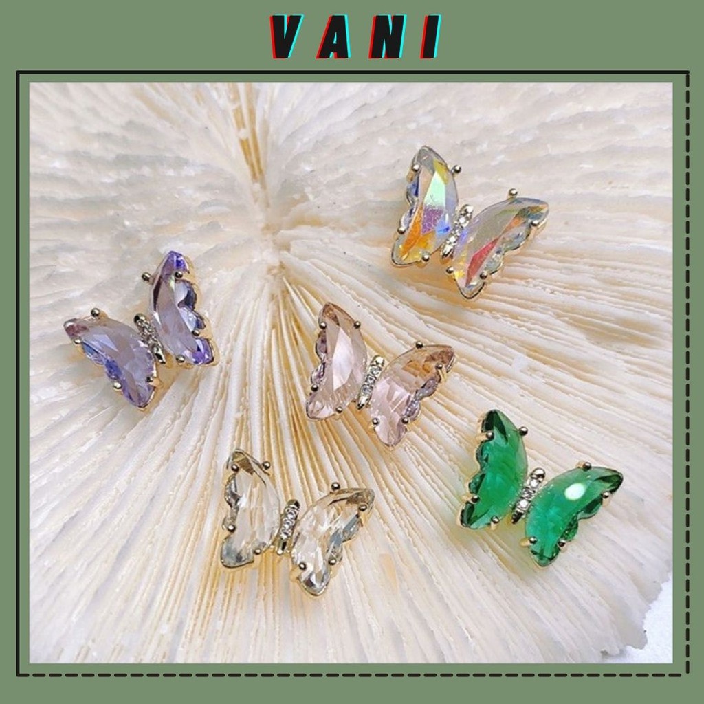 (1 Cái) Phụ Kiện Nail, Charm Hình Bướm Đá Pha Lê Trong Suốt - Vani Store [KIRA0070]