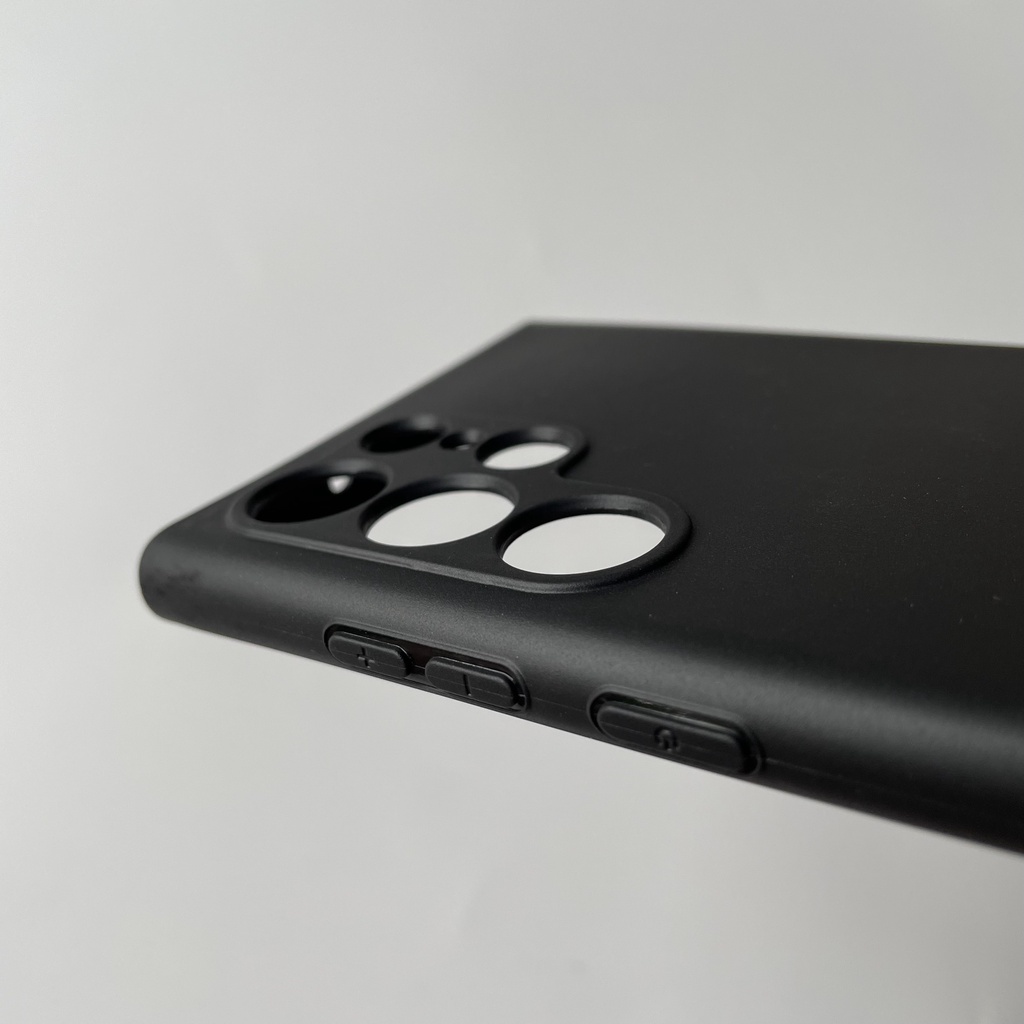 Ốp lưng silicon đen nhám cho Samsung Galaxy S22 Ultra không bám vân tay, khoét riêng từng mắt camera.