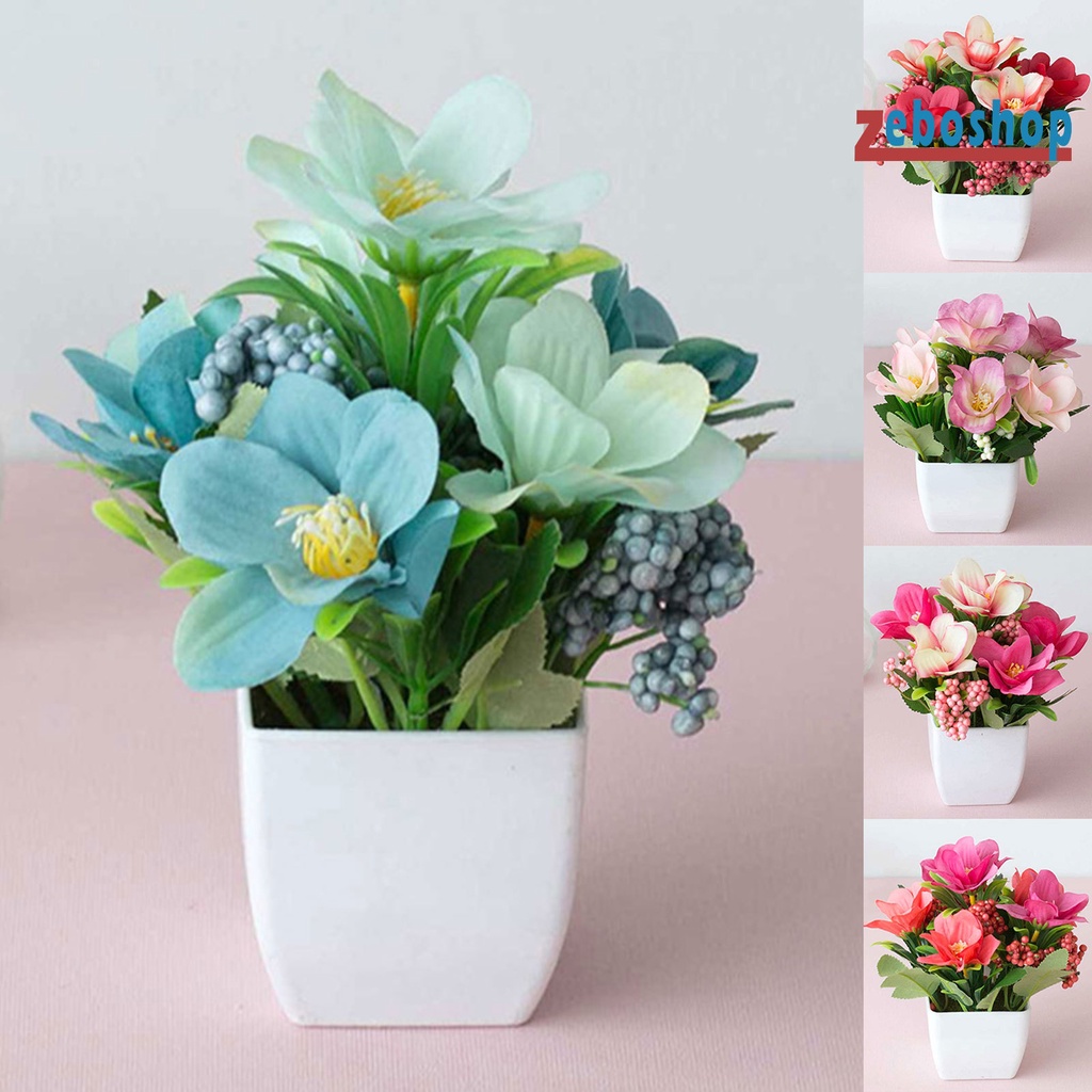 Chậu Hoa Hồng Nhân Tạo Bằng Nhựa Để Bàn Trang Trí Tiệc