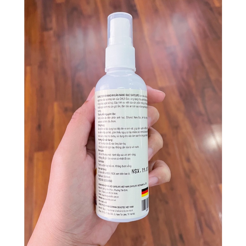 Dung Dịch Sát Khuẩn Nano Bạc Safelife Siêu Diệt Khuẩn Cực Nhanh 100ml | BigBuy360 - bigbuy360.vn