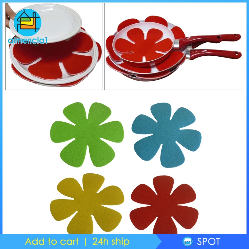 [ALMENCLA1]4 PCS Pot and Pan Protectors Anti-scratch Separators Pads Dividers Kitchen