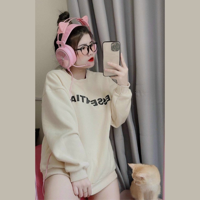 Áo sweater nữ in chữ ESSENTIALS Áo hoodie nỉ form rộng phong cách ulzzang Hàn Quốc siêu xinh | BigBuy360 - bigbuy360.vn