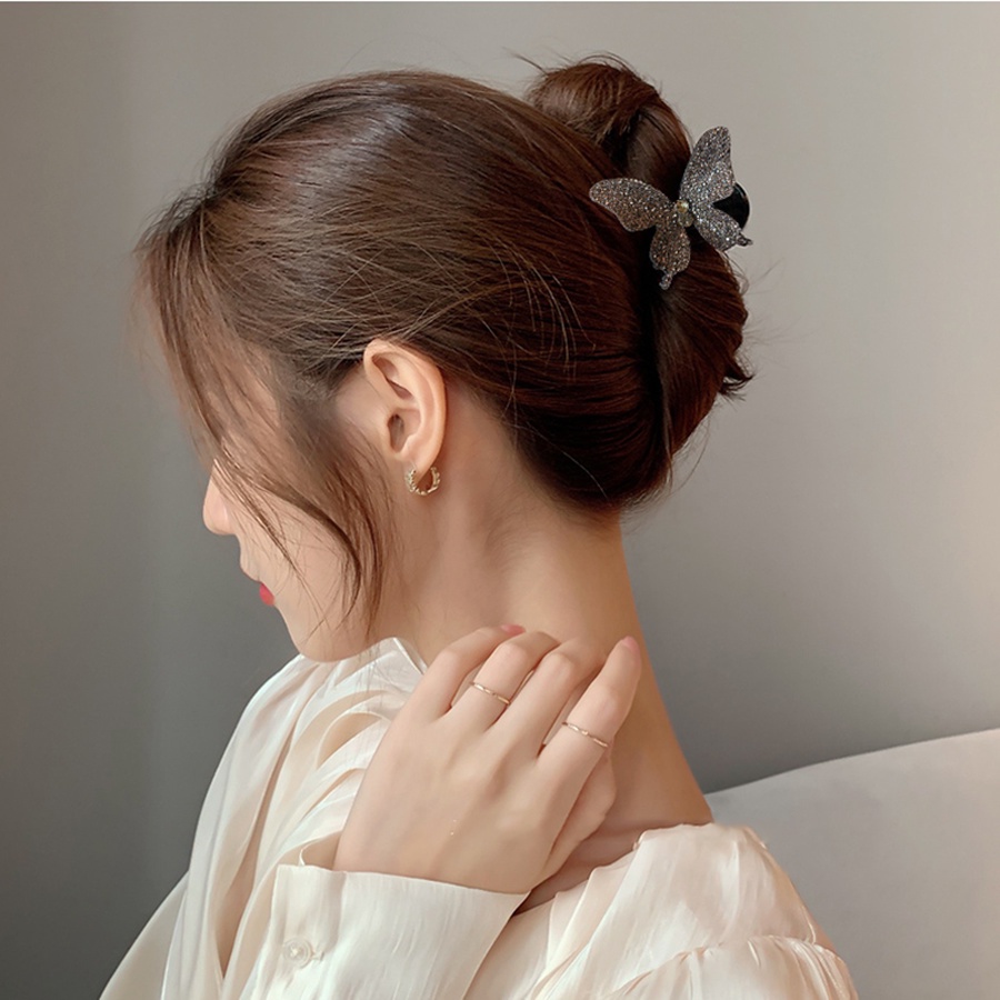 Kẹp tóc mặt bướm đính kim cương giả phong cách Hàn Quốc dành cho nữ