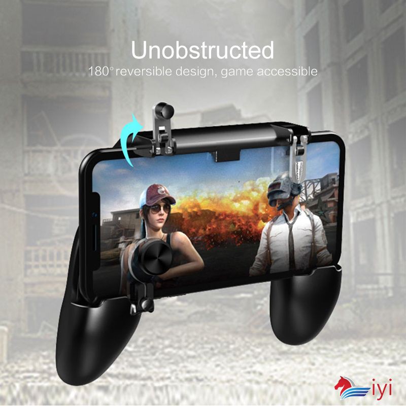 【New】 PUBG Mobile Gamepad Joystick Metal L1 R1 Trigger Game Shooter Controller for iPhone Android Phone Mobile Gaming Gamepad 【ziyi】