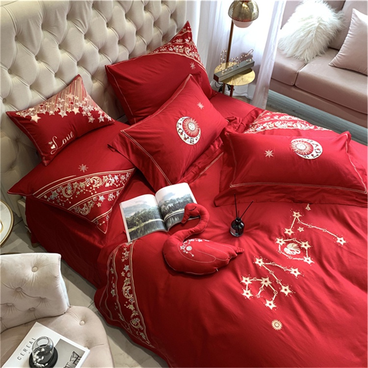 173221 Bộ chăn ga gối /ga cưới cho giường 150-180*200cm 8CT cotton 60S cao cấp hàng nhập