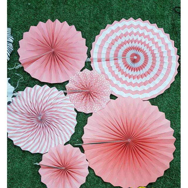 Quạt Giấy Trang Trí Bộ 6 Chiếc #TrangTriSinhNhat
