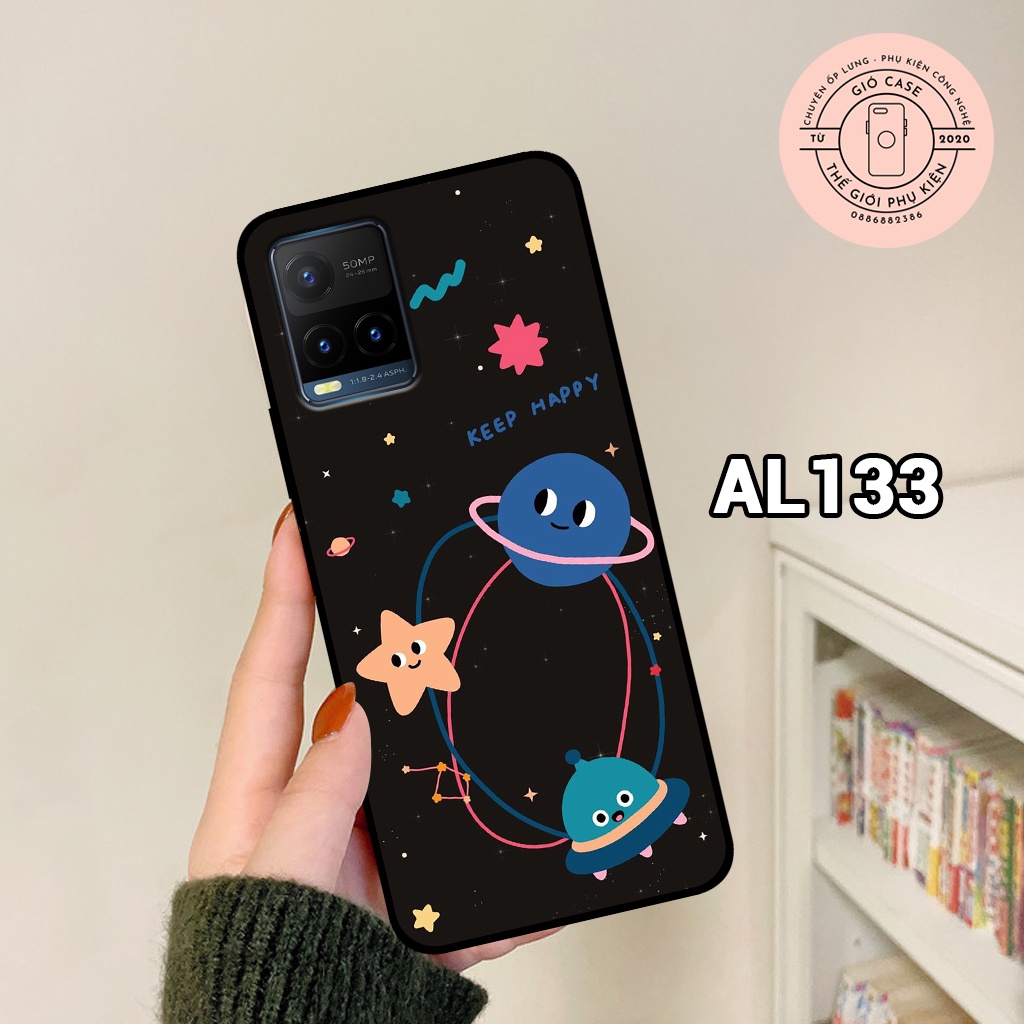 Ốp lưng Vivo Y21/ Y21s hình vũ trụ,phi hành gia đáng yêu,dễ thương – ốp nhựa chống trầy,chống va đập