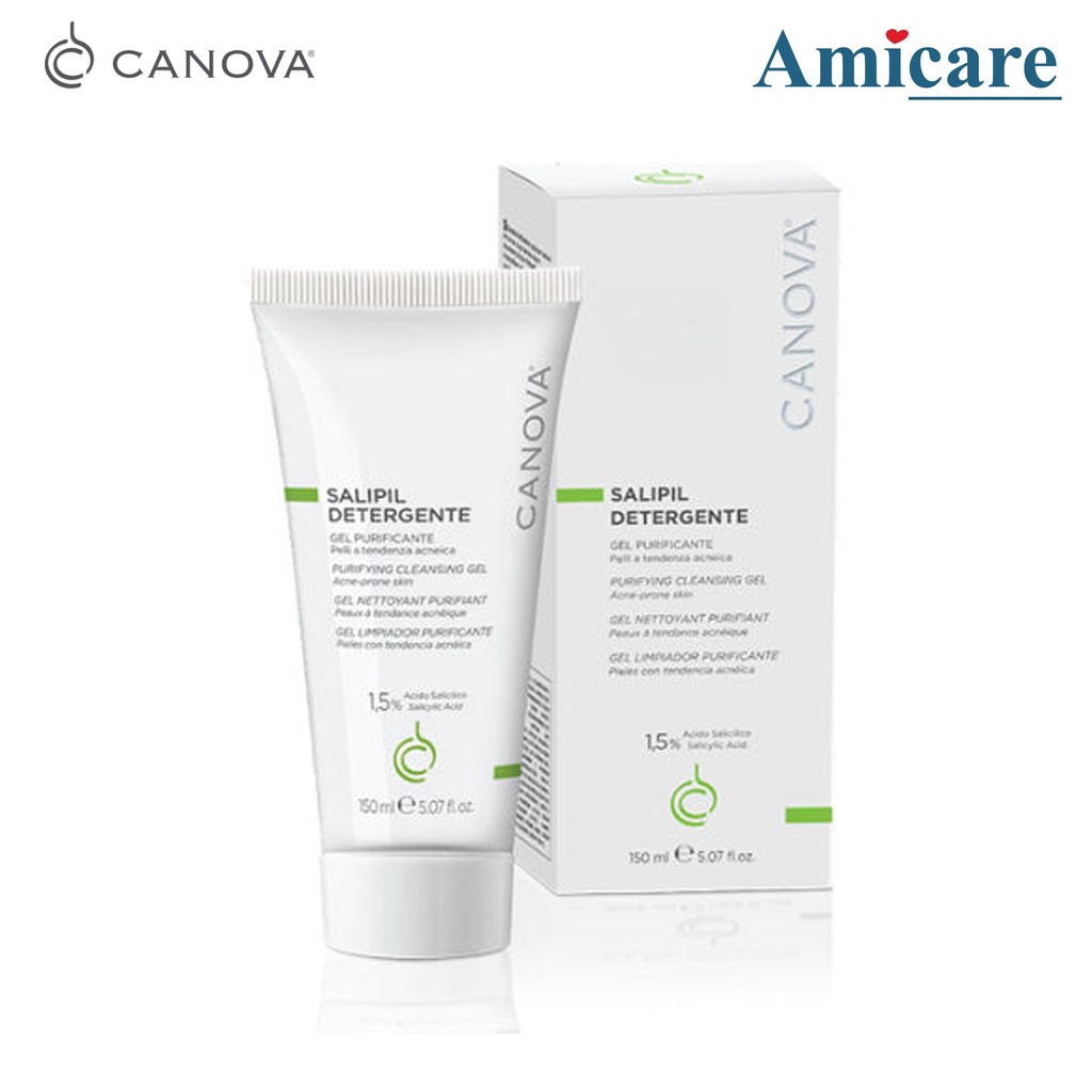 ✅  Canova Gel Rửa Mặt Kiềm Dầu, Giảm Mụn SALIPIL DETERGENTE - PURIFYING CLEANSING GEL 150ml
