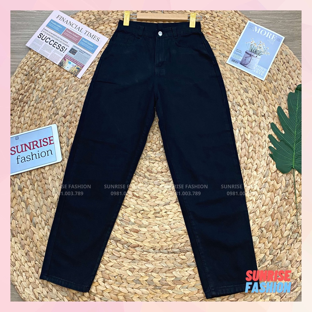 Quần jean baggy nữ lưng cao tôn dáng, quần bò baggy nữ cạp cao Sunrise Fashion S512 | BigBuy360 - bigbuy360.vn