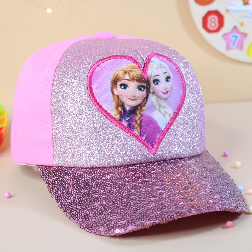 Nón kết Mũ lưỡi trai Công chúa tuyết Elsa dễ thương cho bé gái từ 3 tuổi đến 6 tuổi
