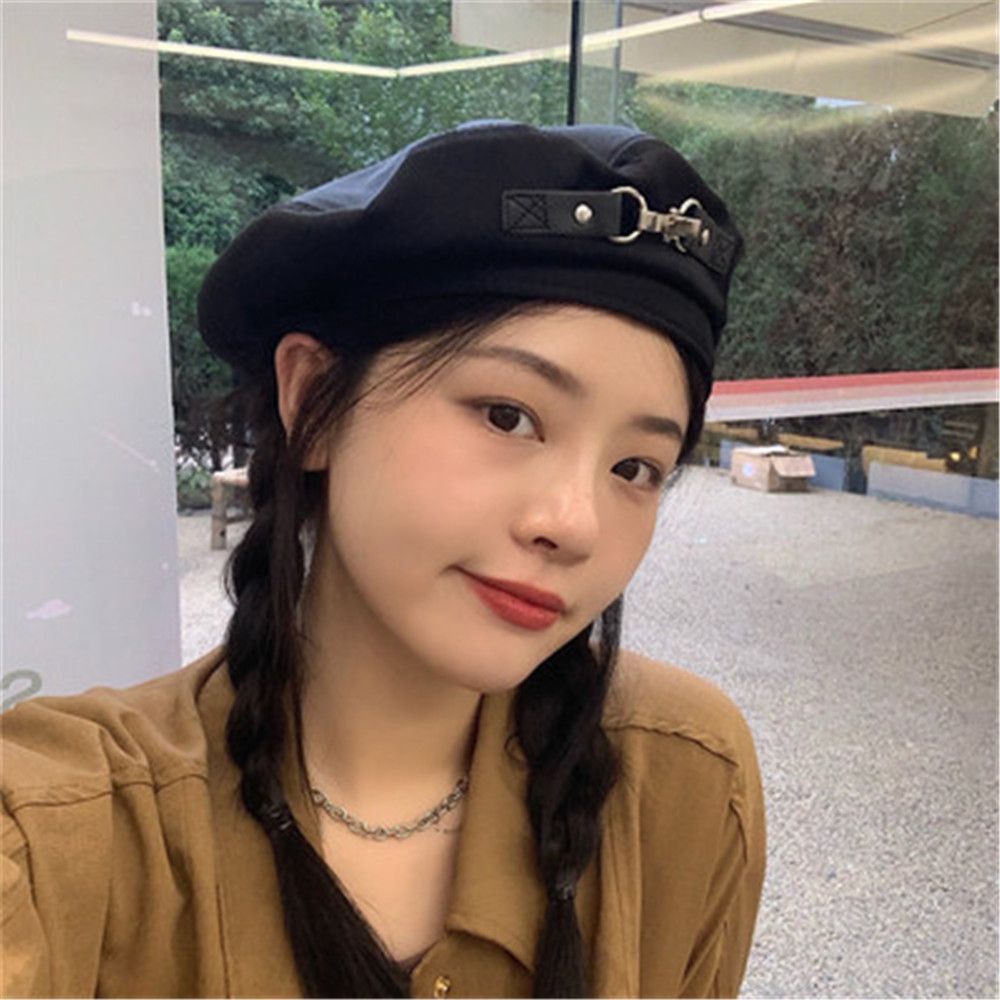 Mũ nồi có vòng kim loại hai bên phong cách thời trang Pháp dễ thương MIHAN1 2022