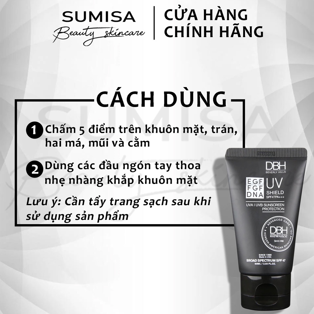 Kem chống nắng DNA EGF DBH Sun Protection UV Shield SPF50+ PA +++ 60ml