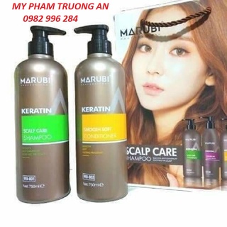 Gội xả keratin marubi phục hồi kích thích thích mọc tóc 750ml