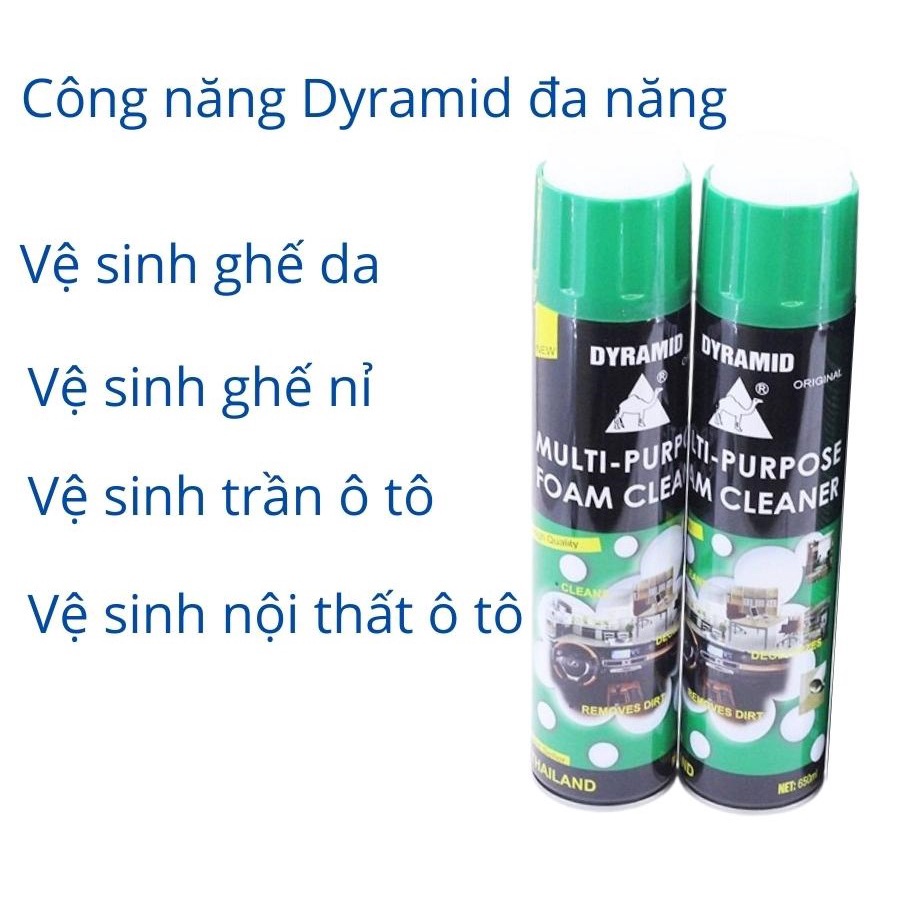 Chai vệ sinh nội thất Ô Tô dạng xịt bọt làm sạch nội thất xe hơi ghế da nỉ trần và các vật dụng trong nhà Mitauto