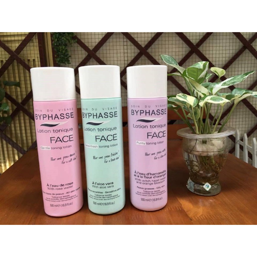 Nước hoa hồng Byphasse 500ml (GENTLE TONING LOTION WITH ROSE WATER ALL SKIN TYPES )