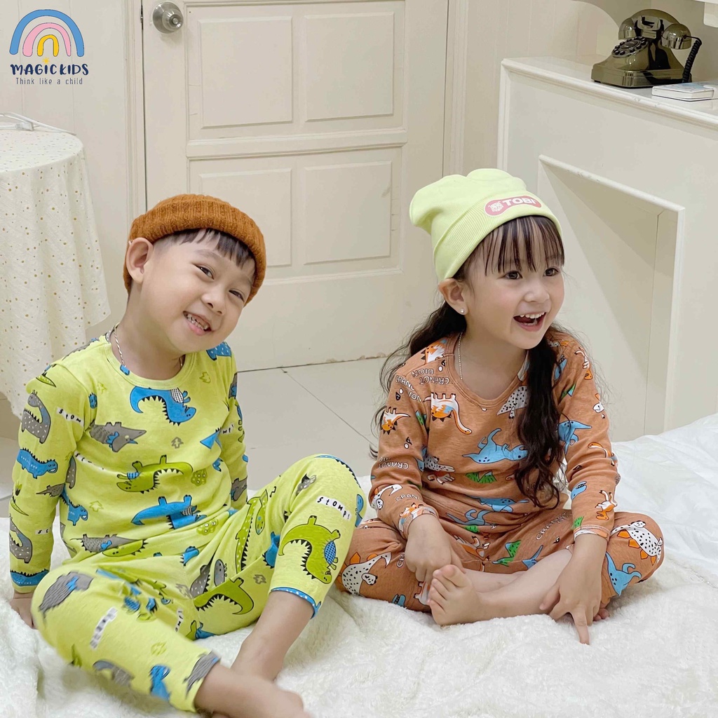Bộ thun dài tay cho bé Magickids dáng ôm body giữ ấm in hình động vật dễ thương chất cotton Quần áo trẻ em BR22032