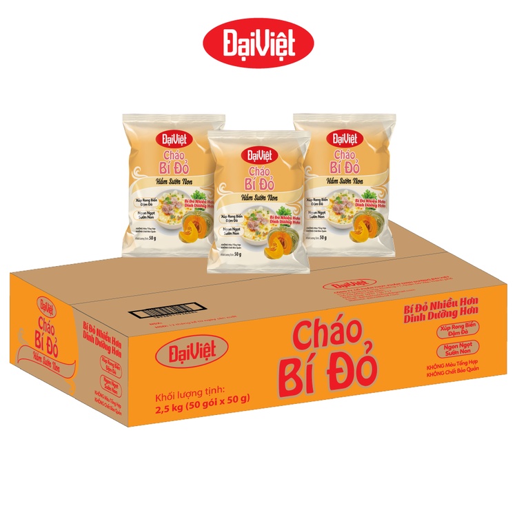 - Cháo Bí Đỏ Hầm Sườn Non Đại Việt- Ăn liền - Gói 50g