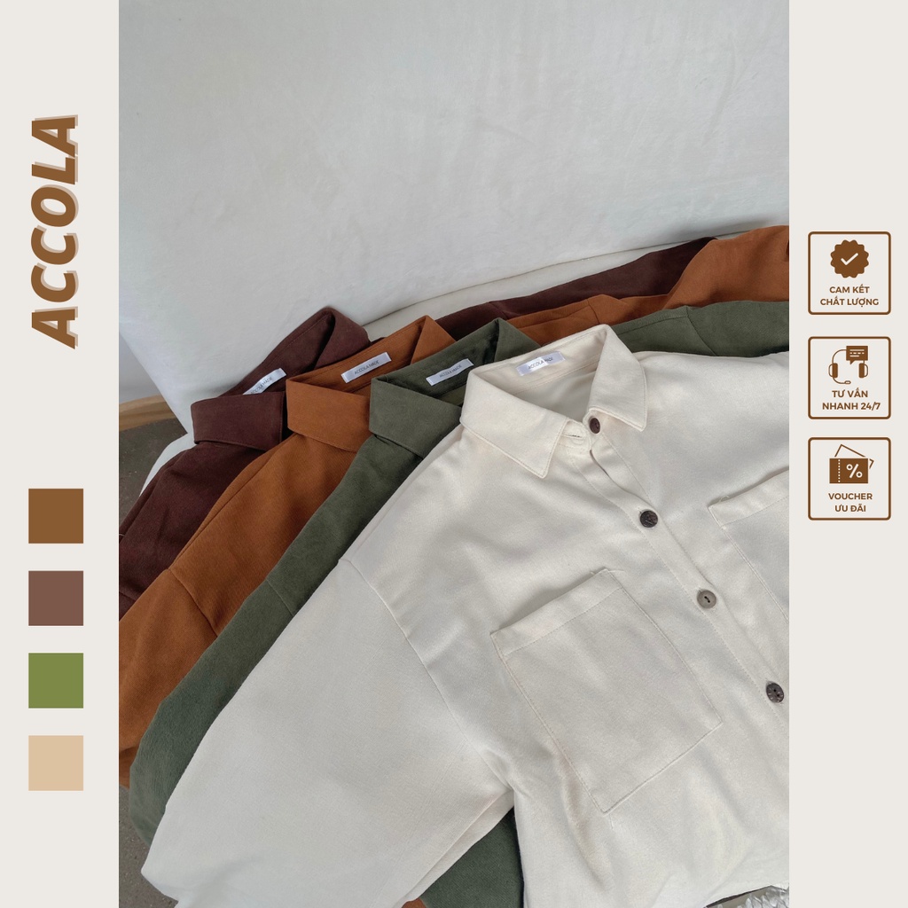 Áo sơ mi nữ freesize chất liệu nhung tăm by Accola Made 3007