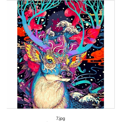 Tranh tô màu, Trsơn dầu số hóa tự tô ,Size 40x50cm, độ giày khung 2,5CM.