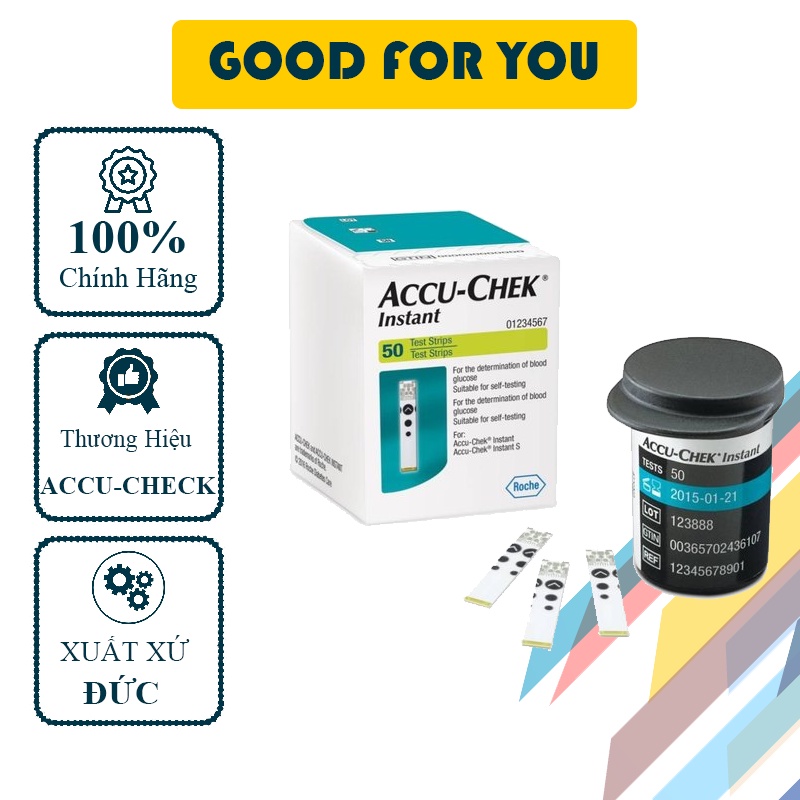 (Hàng Chính Hãng) Que Thử Đường Huyết Dùng Cho Máy Đo Đường Huyết Accu-Chek® Instant - Hộp 50 Que - Good For You