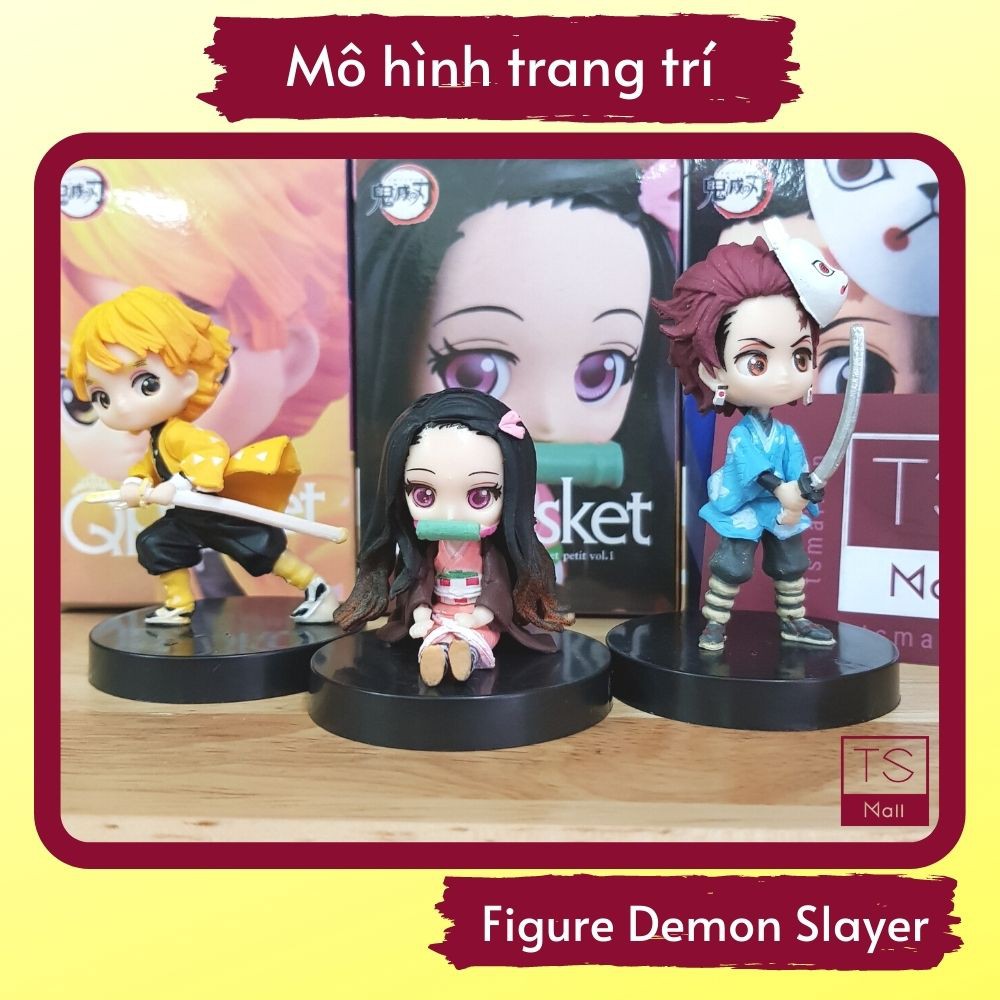 Mô Hình Trang Trí PC, Bàn Làm Việc Bộ 3 Nhân Vật Demon Slayer: Kimetsu no Yaiba - Thanh Gươm Diệt Quỷ