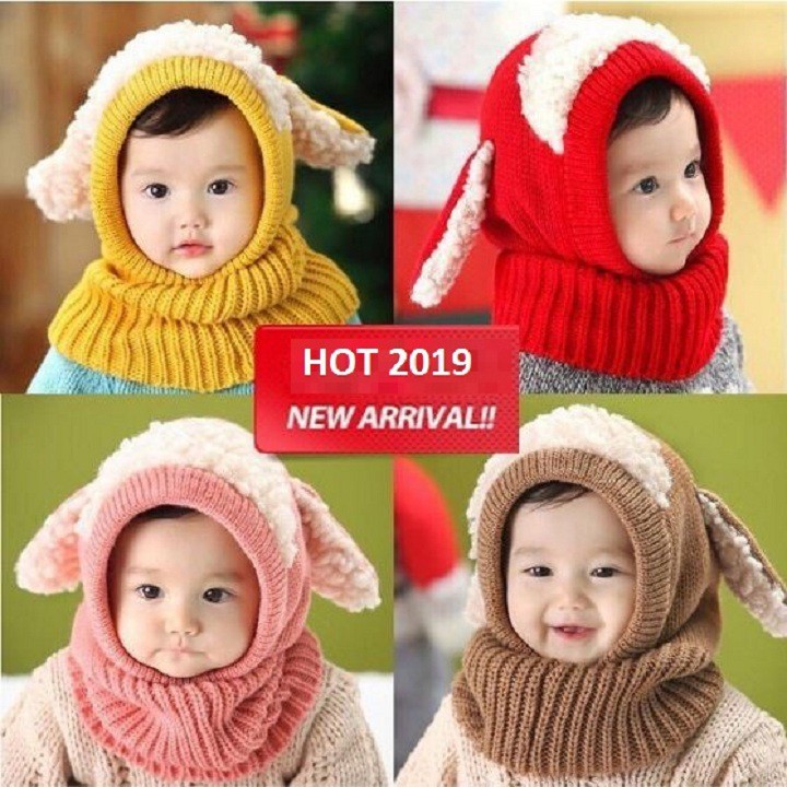 [HOT NEW] MŨ LEN TAI CỪU CÓ CỔ SIÊU ẤM DÀNH TẶNG CHO BÉ YÊU